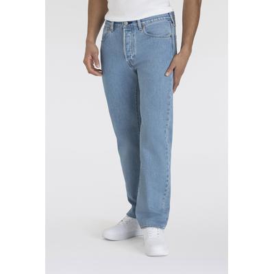 Straight-Jeans LEVI'S "501 LEVI'S ORIGINAL", Herren, Gr. 30, Länge 30, blau (ferry building blau), Denim/Jeans, Obermaterial: 100% Baumwolle, normal lang, Jeans Straight-Jeans, mit Markenlabel