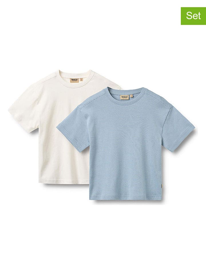 Wheat 2er-Set: Shirt "Tommy" in Creme/ Hellblau - 92