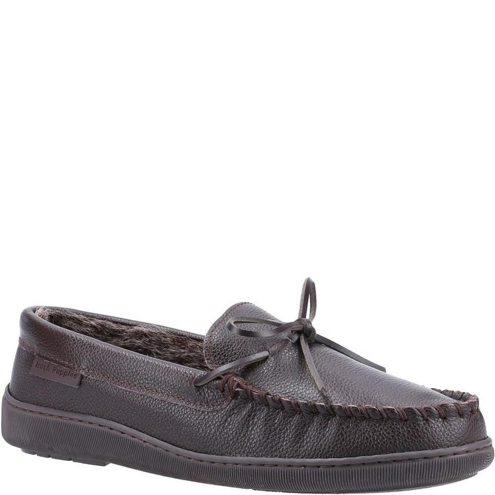 Hush Puppies Heren Ace Leren Slippers (Bruin)