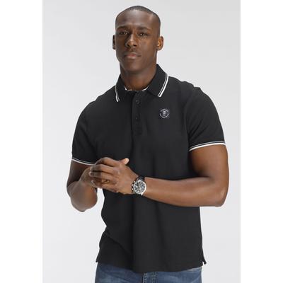 Poloshirt DELMAO "in vielen Sommer Farben Preis-Leistungs Bestseller", Herren, Gr. M (48/50), schwarz, Piqué, Obermaterial: 100% Baumwolle, unifarben, Basic, regular fit, Rippbündchen, Shirts, Trendige lockere Passform, immer perfekt gestylt...