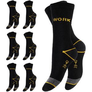 MT Socken Work, schwarz, 6 Paar, Midi Socken, Baumwolle, Größe 43 - 46