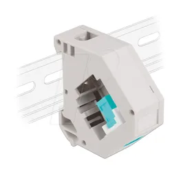 DELOCK 87173 - Keystone SC Simplex Buchse > Buchse aqua, mit Hutschienenadapter