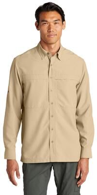 Port Authority W960 Long Sleeve UV Daybreak Shirt in Oat size 4XL   Polyester