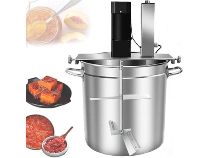Qiang Automatischer Kochtopf mit integriertem Rührer, Standmixer für Gewerbe, Elektrischer Rührmaschine mit kontinuierlichem Rührbetrieb für Marmelade, Soßen und Füllungen 40L