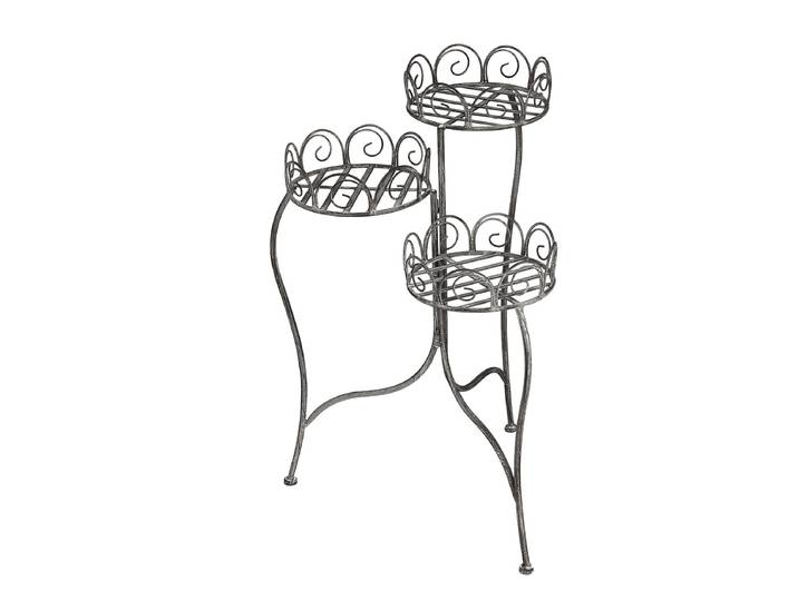 Blumenhocker AMBIENTE HAUS Blumenständer in grau (H) 70cm , grau, B:52cm H:70cm T:43cm, Hocker, Blumenhocker, aus Schmiedeeisen mit Pulverbeschichtung für Innen- und Aussenbereich