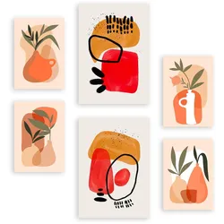POSTER Set Mit 6 Stoned Vasen In Blume Zusammenfassung A3 & A4 Rahmenlos