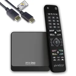 GloriaForce RTX Uno 4K UHD Android 11.0 TV Streaming Box mit App Force II, Quad core ARM Cortex, 1000 MBps Ethernet und Bluetooth Fernbedienung