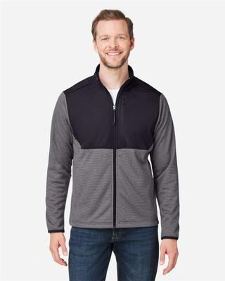 CORE365 CE74 Men's Venture Heathered Stripe Hybrid Jacket in Black/White size XL   Polyester