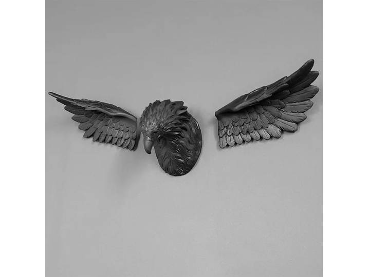Tête d'aigle 3D de grande taille, statue, sculpture, ornements, décoration murale de salon à la maison, figurine animale Auckland, décor de bataille, art vintage