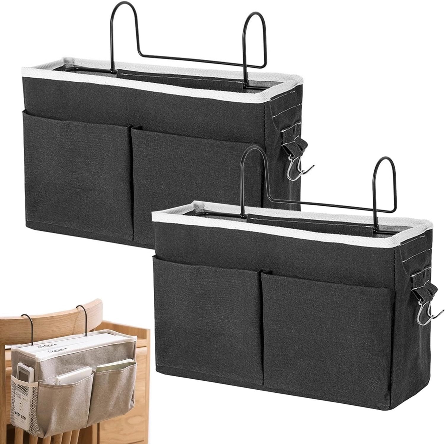 Multifunctionele Bed Organiser - Set van 2 Hangende Opbergzakken voor Slaapkamer, Kantoor en Keuken