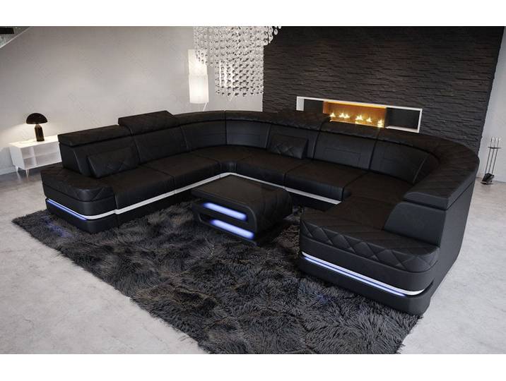Leder Couch Positano U-Form