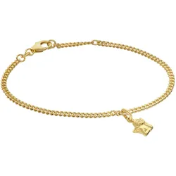 trendor 21589 Mädchen-Armband mit Engel 925 Silber Vergoldet Panzerband