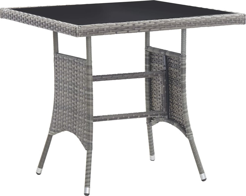 Gartentisch Grau 80x80x74 cm Poly Rattan