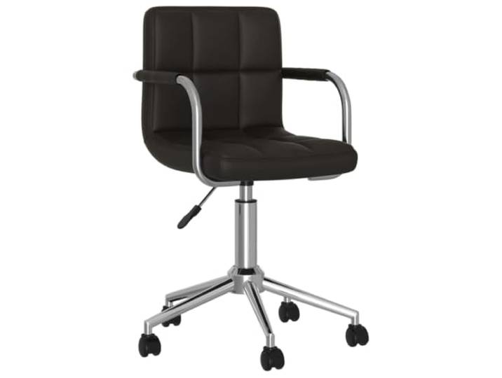 KGHFDVB Drehbarer Esszimmerstuhl Schwarz Kunstleder mit Gasdruckfeder 360 Grad drehbar, Sitzhöhe verstellbar, Stahlrahmen, 110 kg Belastbarkeit