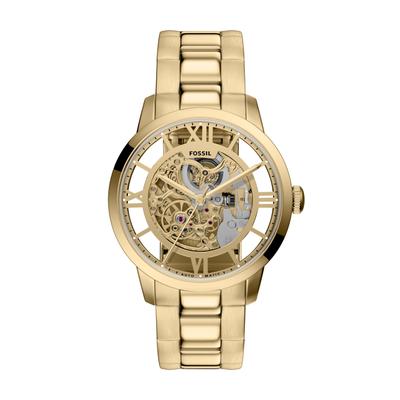 Automatikuhr FOSSIL "TOWNSMAN", gelbgoldfarben, transparent, gelbgoldfarben, Armbanduhren, Herren, gelbgoldfarben, Automatikuhr, Armbanduhr, Herrenuhr, Mechanische Uhr, Edelstahlarmband, analog
