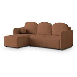 ECKSOFA SUVINO Kupferfarben Geflochtener Stoff mit Schlaffunktion