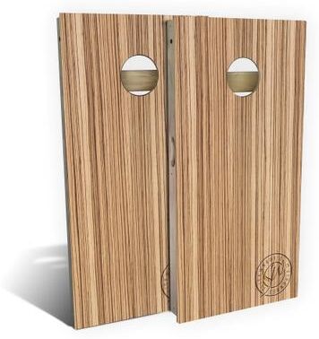 Skip's Garage Zebra Wood Outdoor Cornhole Board Set