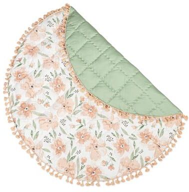 Crane Baby Parker Pink Floral Cotton Quilted Baby Play Mat