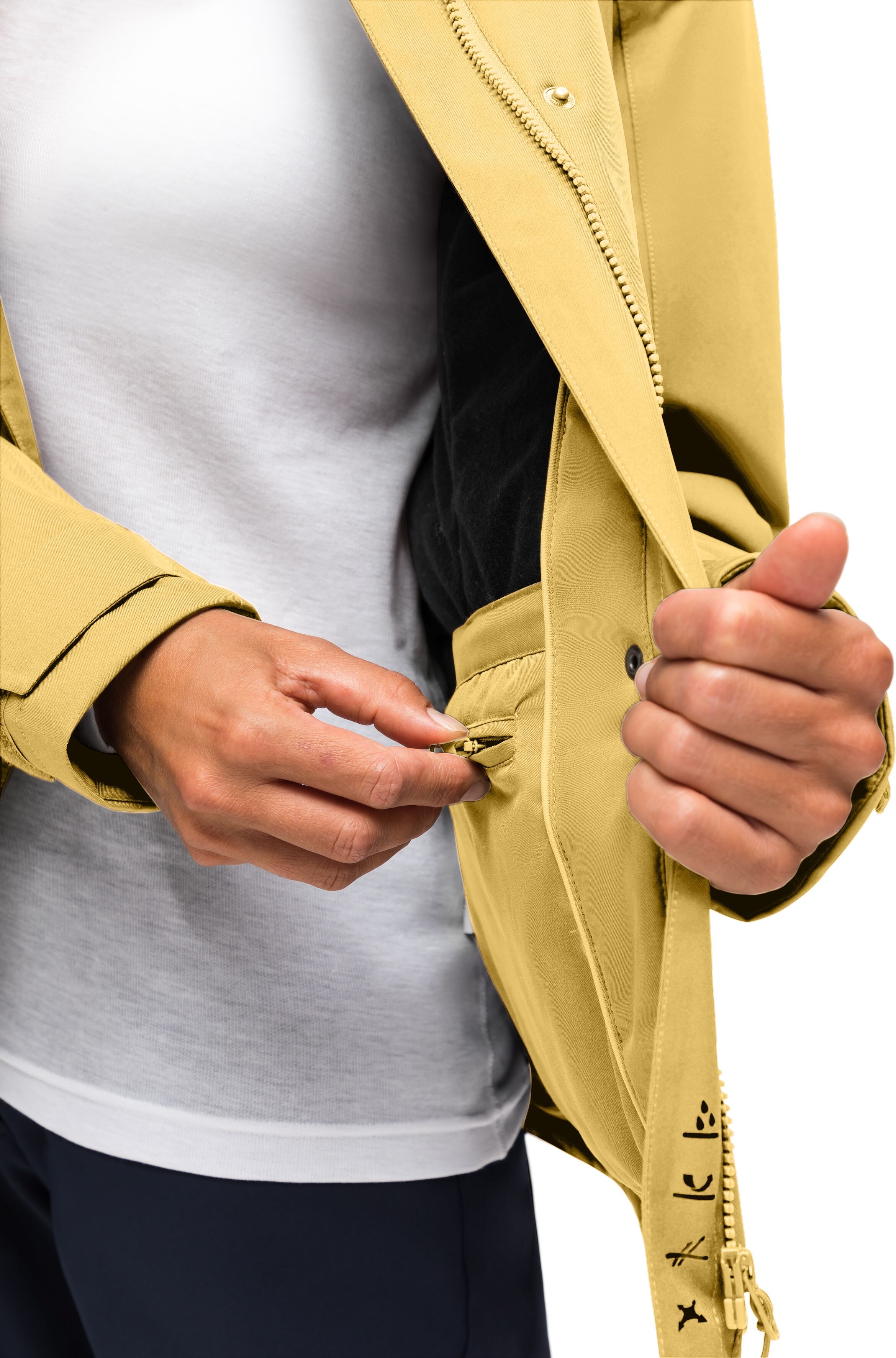 Maier Sports "Lisbon" warme Damen Jacke, wattierte Regenjacke, wasserdicht + atmungsaktiv pastellgelb 26