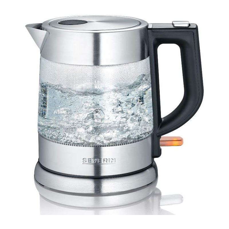 SEVERIN Glas-Wasserkocher WK 3468, Edelstahl / schwarz
