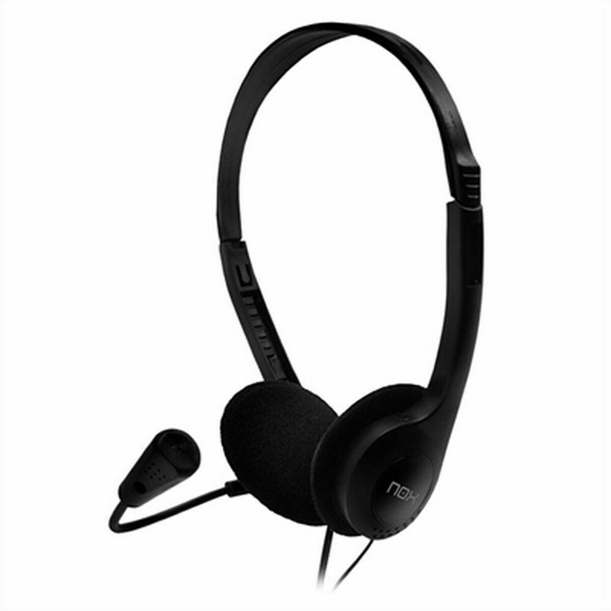 NOX Voice One bekabelde hoofdtelefoon zwart voor telefoongesprekken en muziek