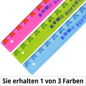 Kum Lineal L03 Softie Flex 2250219, 30 cm, Kunststoff, flexibel, farbig transparent