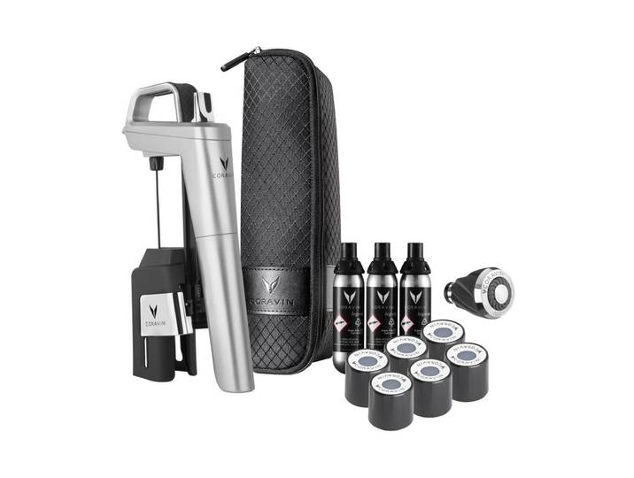 Flaschenausgiesser Coravin Timeless Six , silber (silberfarben), Kunststoff, Ausgiessaufsätze, Flaschenausgiesser