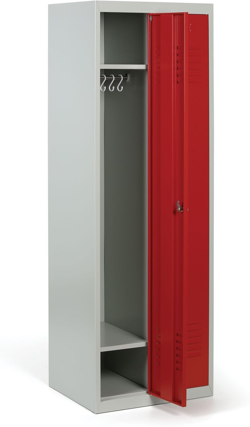 B2B Partner Szafka ubraniowa S2, 2-drzwiowa, 1800 x 600 x 500 mm, zamek obrotowy, drzwi czerwone