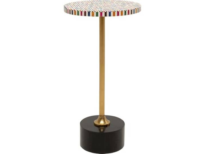 Kare Design Beistelltisch Domero Sticks, Mehrfarbig, Durchmesser 25 cm, rund, Couchtisch, Wohnzimmer, Nachttisch, Stahlgestell