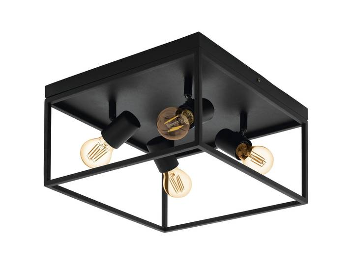Eglo Deckenlampe Silentina Schwarz Stahl B 36 cm - Deckenlampe