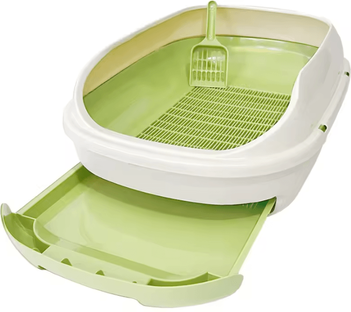 Inspire Curations CleanFlow XL Semi Closed Drawer Cat Litter Box avocado Green l 63x45x21.5cm