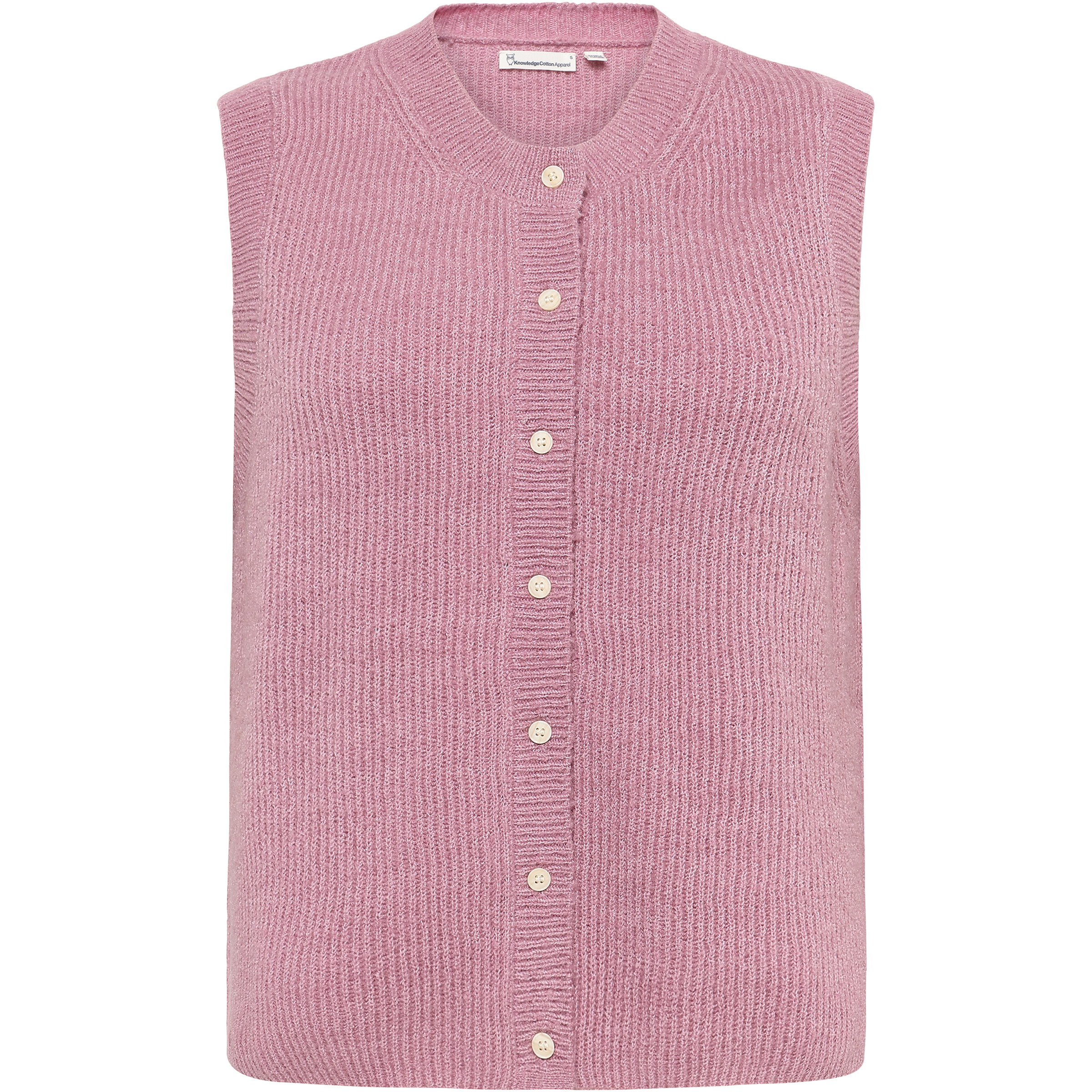 KnowledgeCotton Apparel Soufflé Yarn Weste Damen Wollwesten rosa Größe S Lifestyle Atmungsaktiv