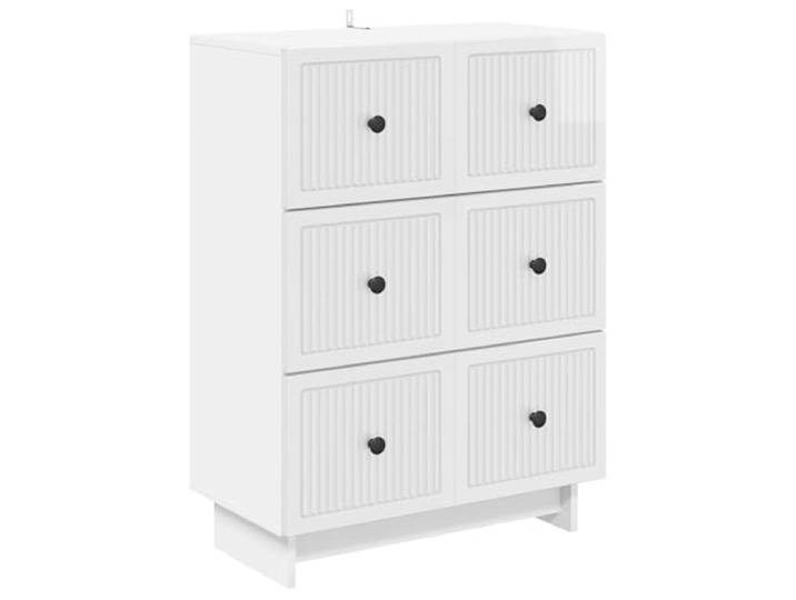 YUTAASU Schubladenschrank Hochglanz Weiß 66 x 34,5 x 90 cm