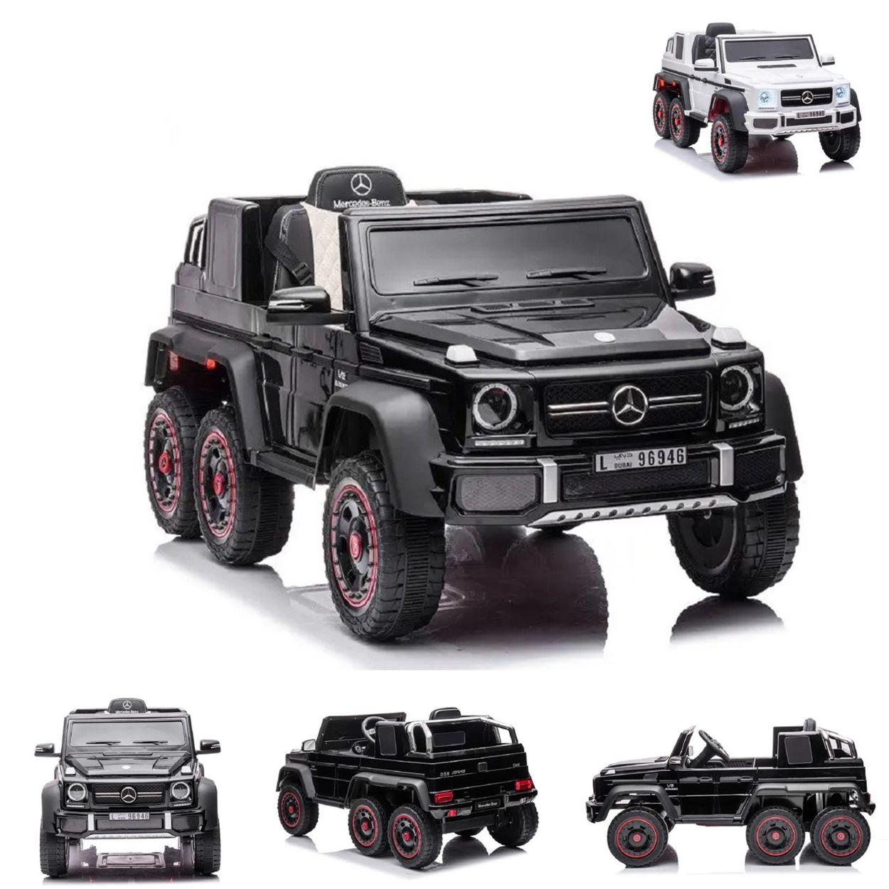 ES-Toys Kinder Elektroauto Mercedes G63 AMG 6x6, EVA-Reifen, MP3, Fernbedienung