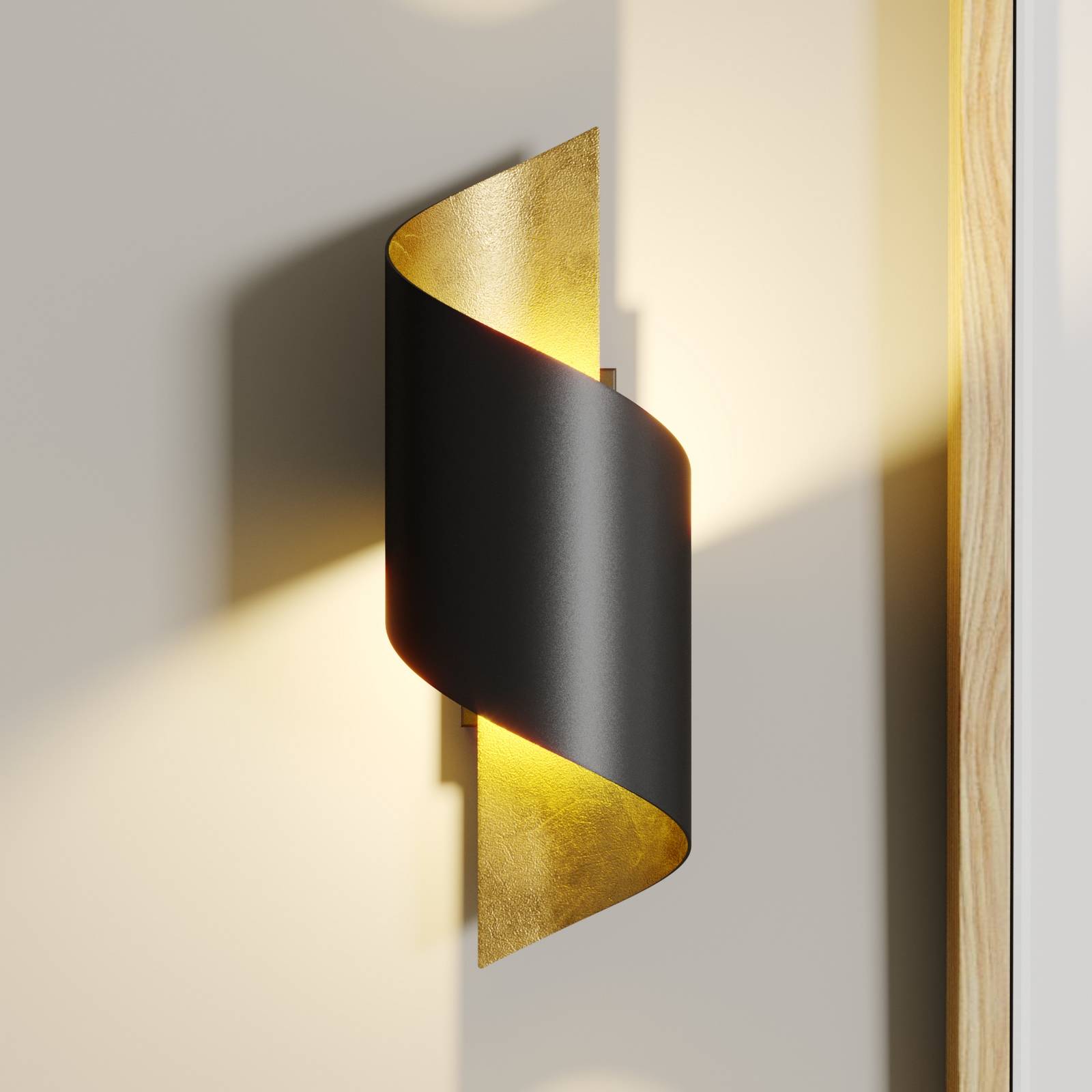 Wall Light Desirio Lindby, dimmable, Black, Bedroom, metal, Modern, Wall Light