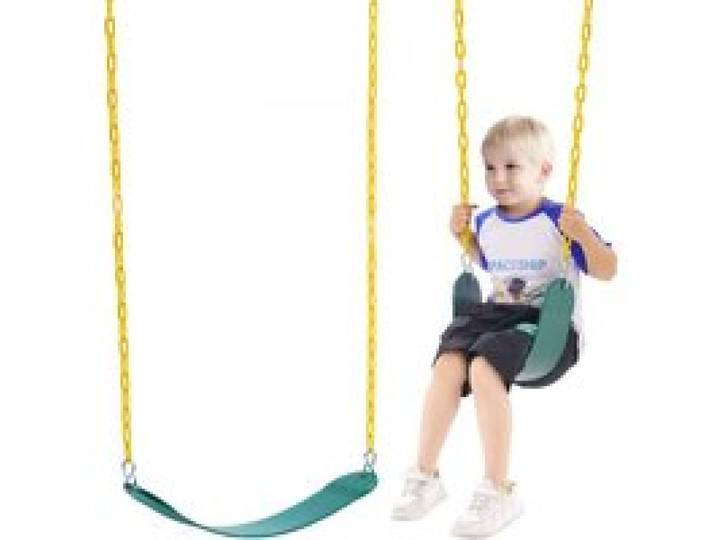 VEVOR 2er-Pack Schaukelsitze mit 168 cm langen beschichteten Ketten und Karabinerhaken, unterstützt 136 kg Schaukeln, Ersatz für Outdoor-Schaukel-Set, Schaukel-Set-Zubehör für Kinder, grün