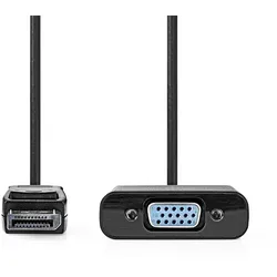 Nedis Displayport-Adapter - DisplayPort Stecker - VGA Buchse - 1080p - Vernickelt - 0.20 m - Rund - Schwarz - Box