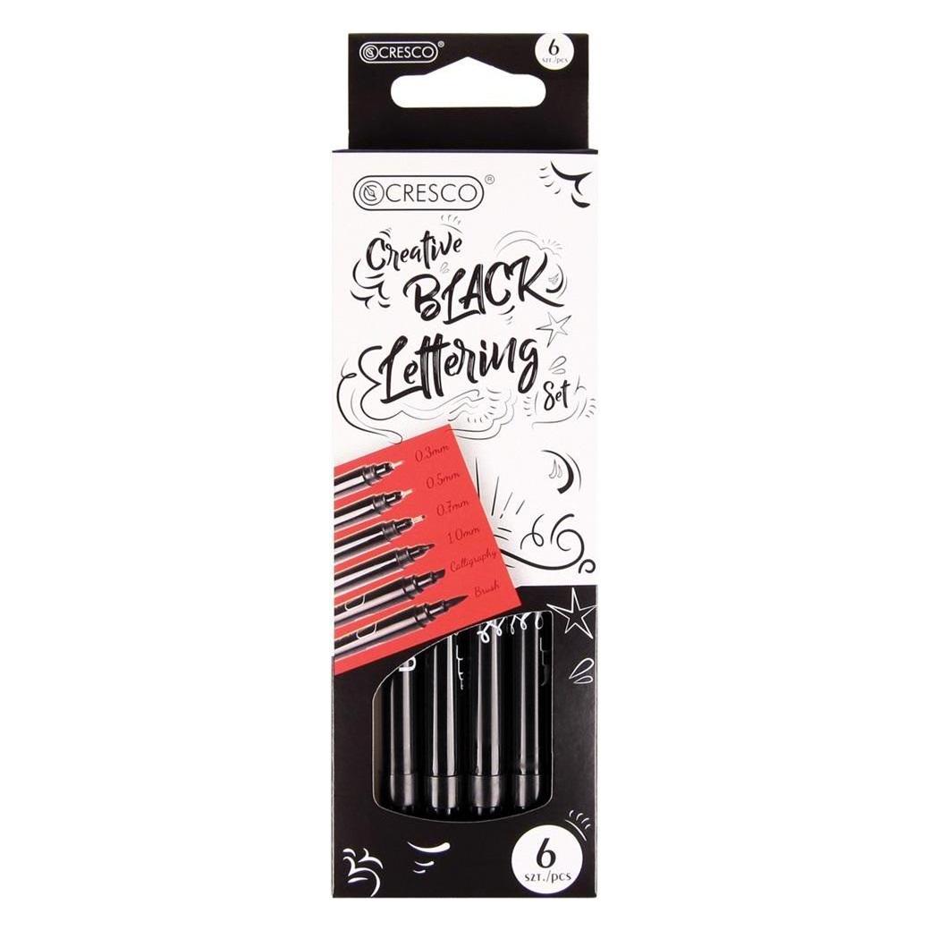 Cresco Set mit 6 SCHWARZEN Kalligraphie- und Schriftstiften (6x) (58212195)