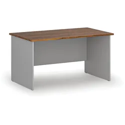 Bürotisch PRIMO GRAY, 140x80 cm, Grau/Nussbaum