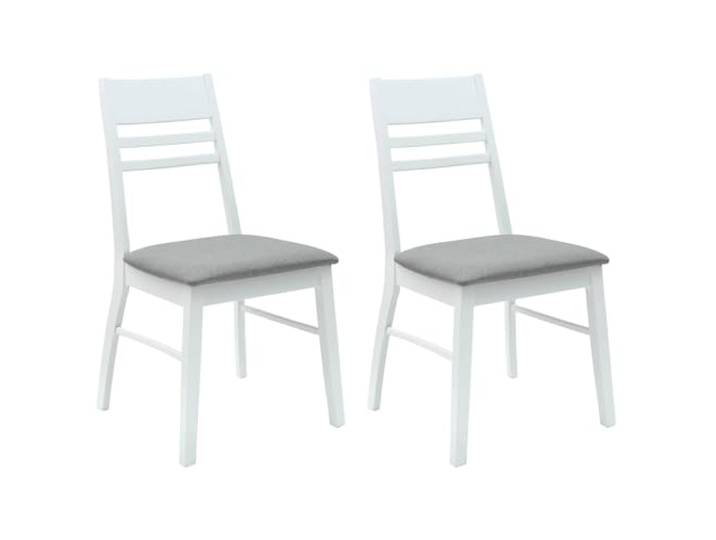 KLGBNCVE Esszimmerstühle 2 STK Massives Gummiholz Weiß 43 x 54 x 89 cm Moderner Gummiholzrahmen, veredelte Rückenlehne, quadratische Beine, pflegeleicht, vielseitig einsetzbar