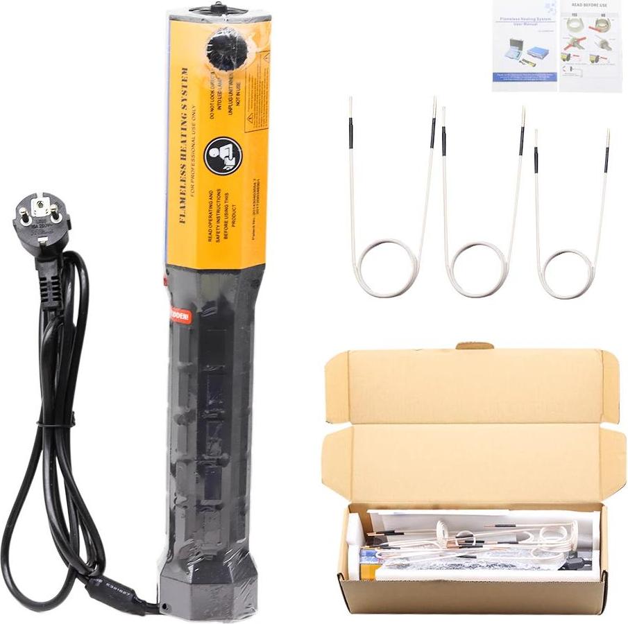 Hand-Induktionsheizgerät - 1000W Schrauben- und Bolzenlöser - 220V 150A - bis 800°C - 3 Heizspulen - EU-Stecker