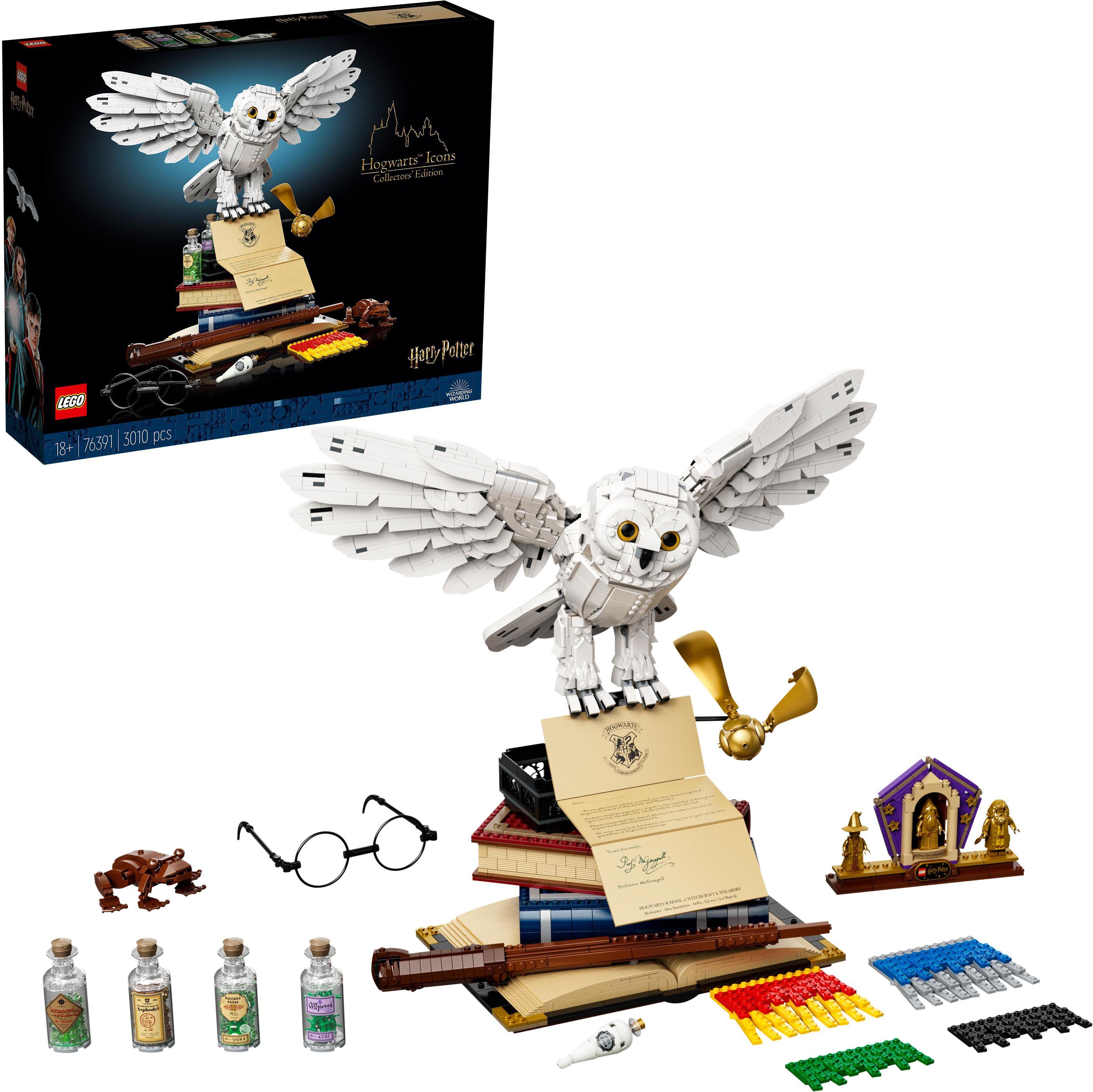LEGO Harry Potter Hogwarts Ikonen - Sammler-Edition zum 20. Jubiläum mit Hedwig-Modell zum Sammeln und 3 exklusiven goldenen Minifiguren 76391