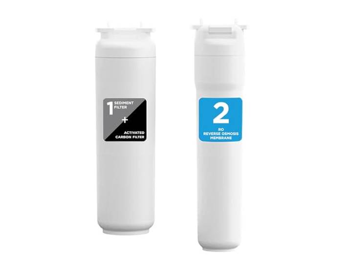 LANGWATER Ersatz-Wasserfilter-Set für TheWell 2 Auftisch Osmoseanlage – Filter 1 Kombinierter Sediment-Aktivkohlefilter, Filter 2 NSF 58-zertifizierte RO-Membran – Antikalk – Einfache Installation