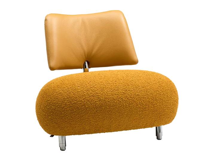 Sessel Pallone, Leolux, senfgelb, Textil