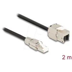 DELOCK 87209 - Keystone Kabel RJ45 Stecker > Buchse, Cat.6a, 2 m