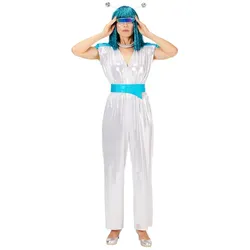 buttinette Jumpsuit "Space", silber/blau