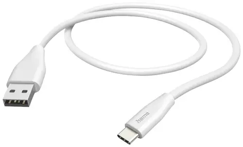 Hama USB-Ladekabel USB 2.0 USB-A Stecker, USB-C Stecker 1.50 m Weiß 00201596