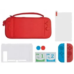 MARI Games MARIGames Zestaw 6w1 Futerał Etui Szkło Do Nintendo Switch / Dss-106 Czerwony Futerał (Switch), Weiteres Gaming Zubehör, Rot