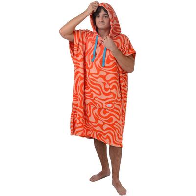 Badeponcho WEWO FASHION "3033" Gr. L, orange (flame), L:110cm, Frottier, Hausmäntel, Oversize