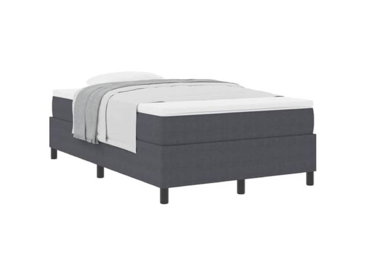 KTHLBRH Boxspringbett dunkelgrau und weiß 120 x 190 cm Struktur aus Holz, feste Latten, Matratze inklusive, mittlere Festigkeit